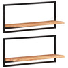 Vegghyller 2 stk 80x25x35 cm heltre akasie og stål