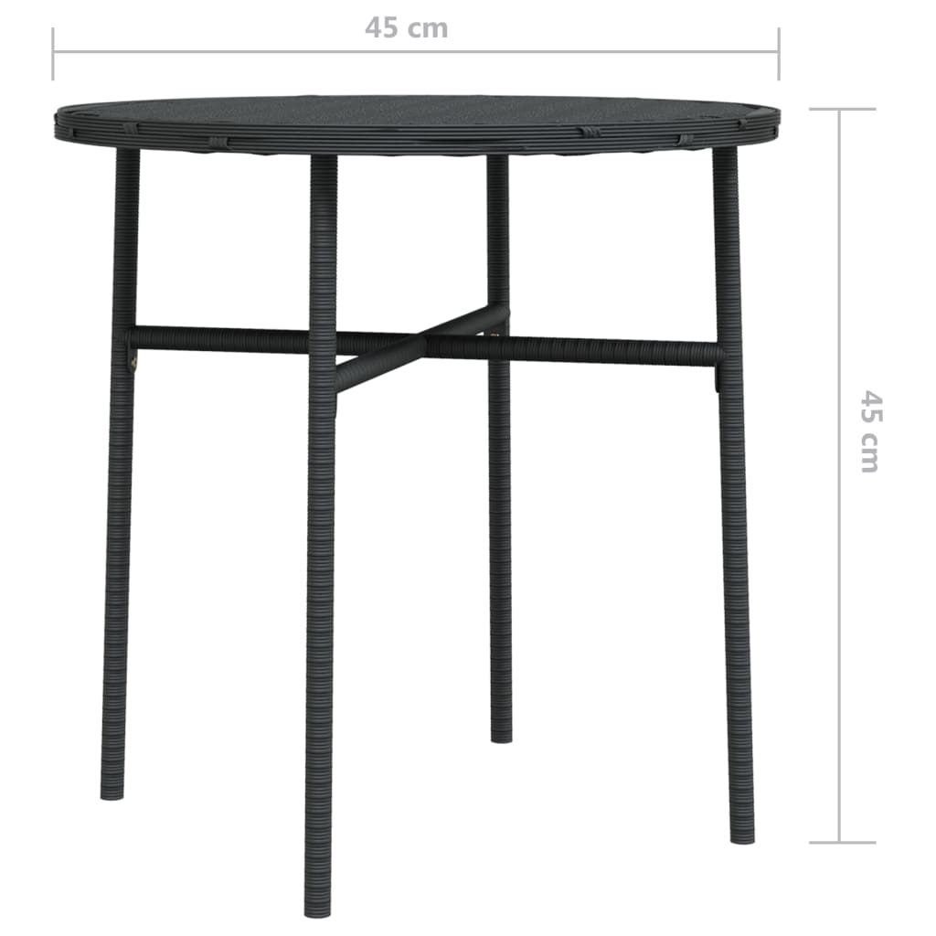 Tebord svart 45 cm polyrotting