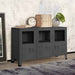 Industriell skjenk antrasitt 105x35x62 cm metall og glass