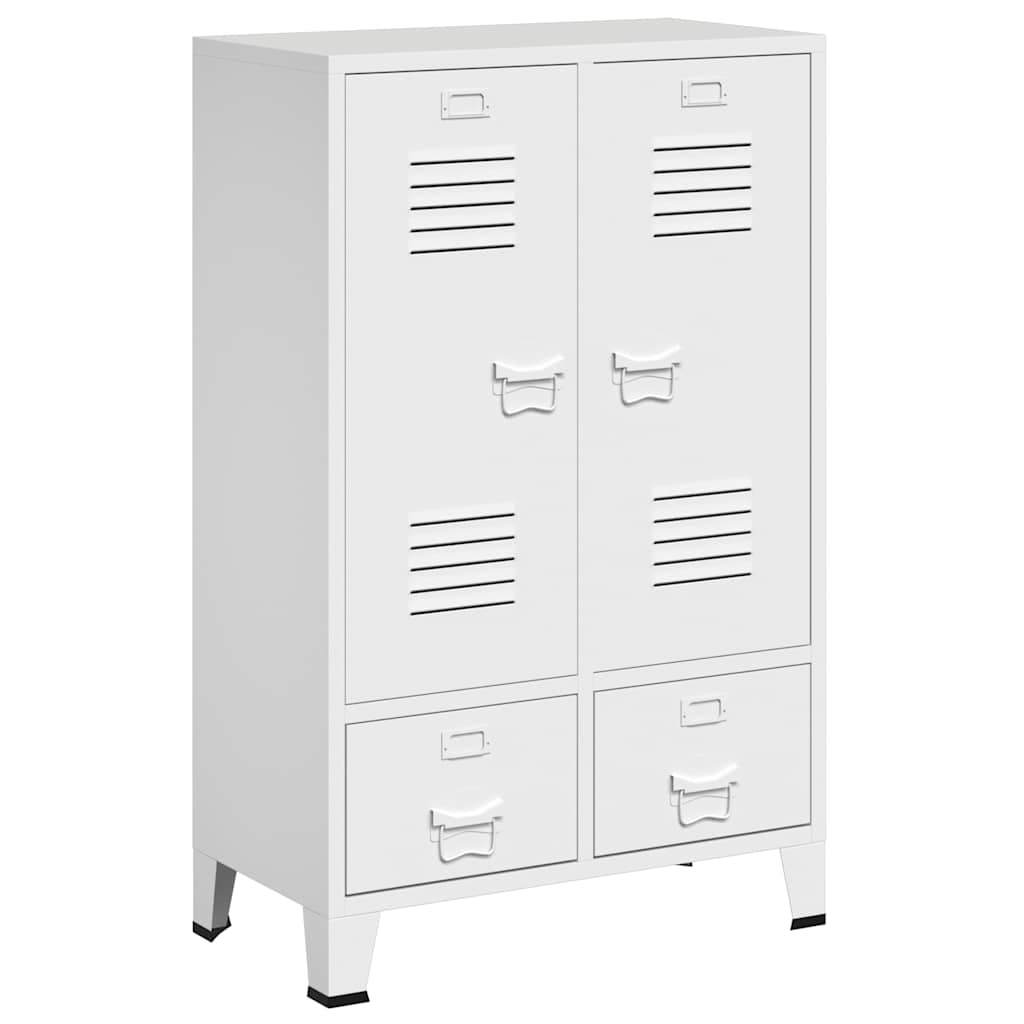 Garderobe industriell stil hvit 67x35x107 cm stål