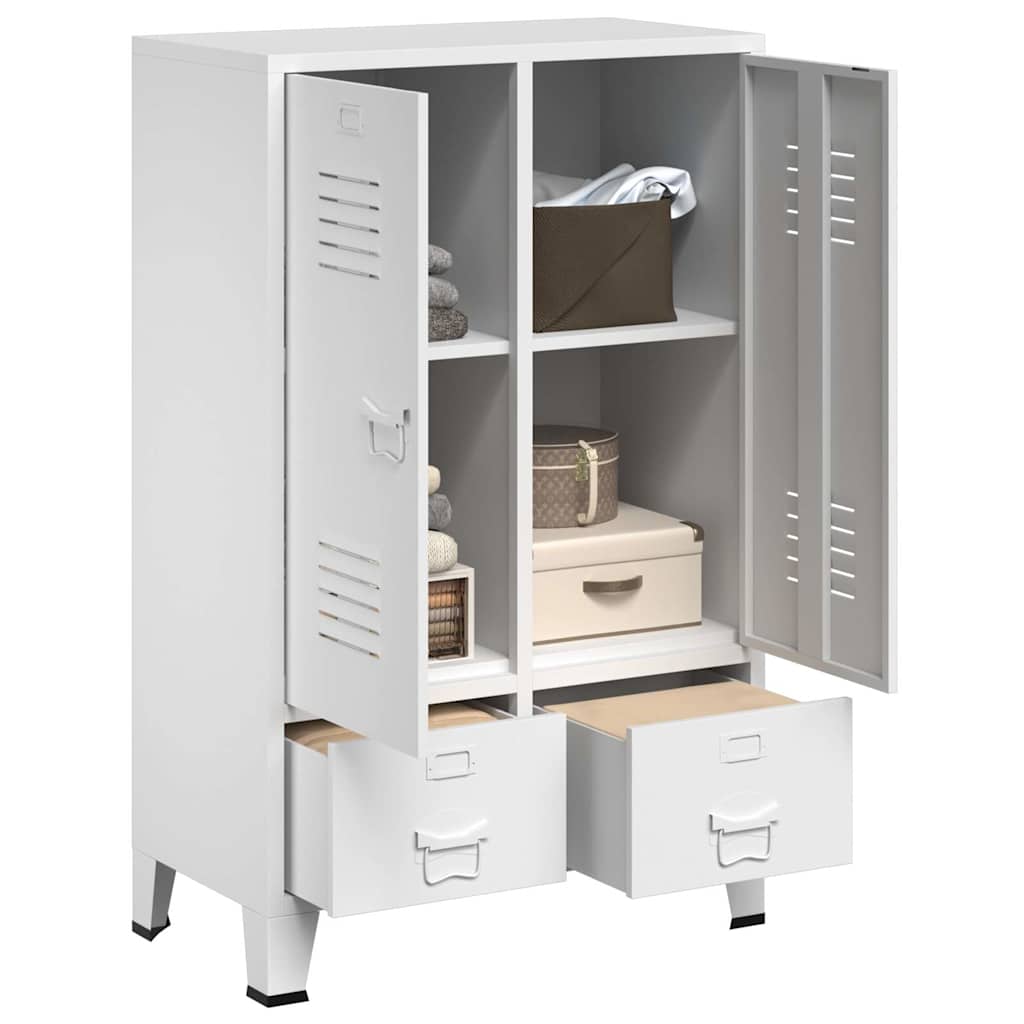 Garderobe industriell stil hvit 67x35x107 cm stål
