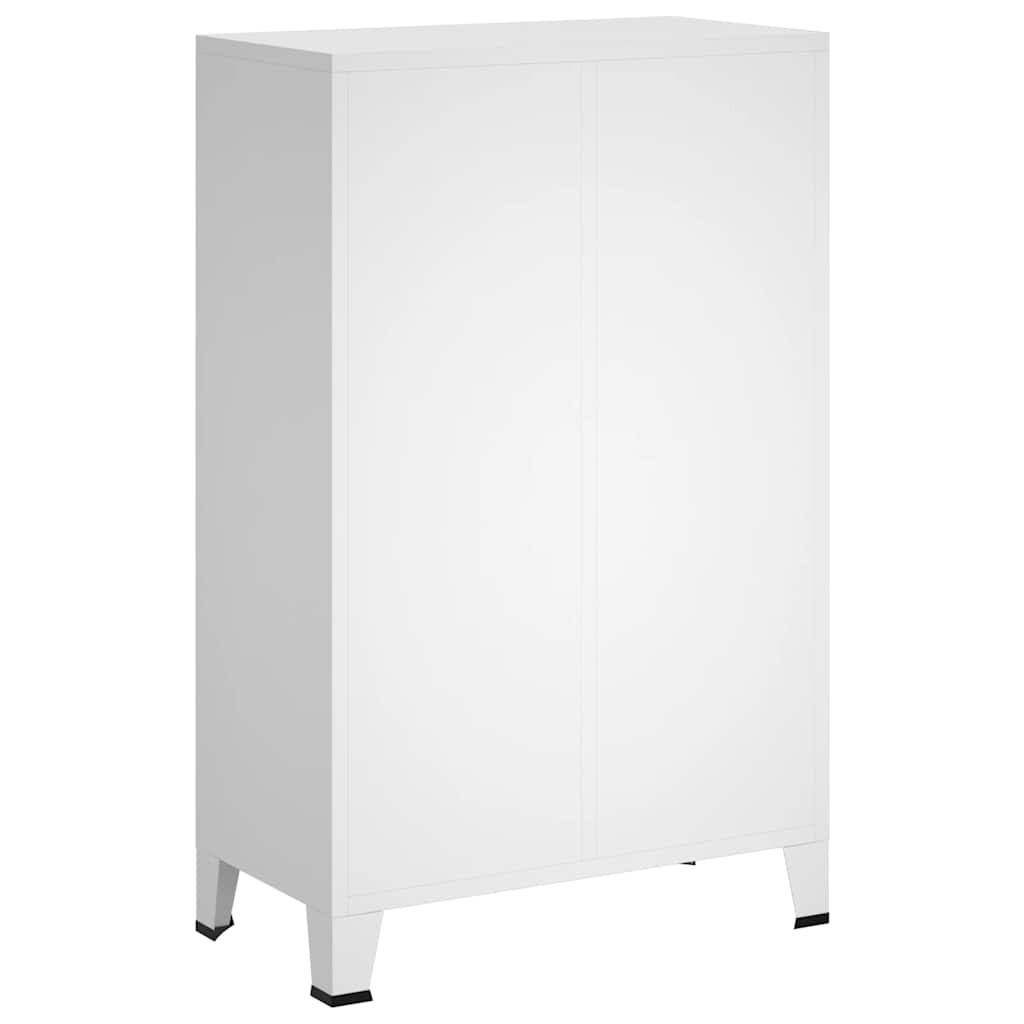 Garderobe industriell stil hvit 67x35x107 cm stål