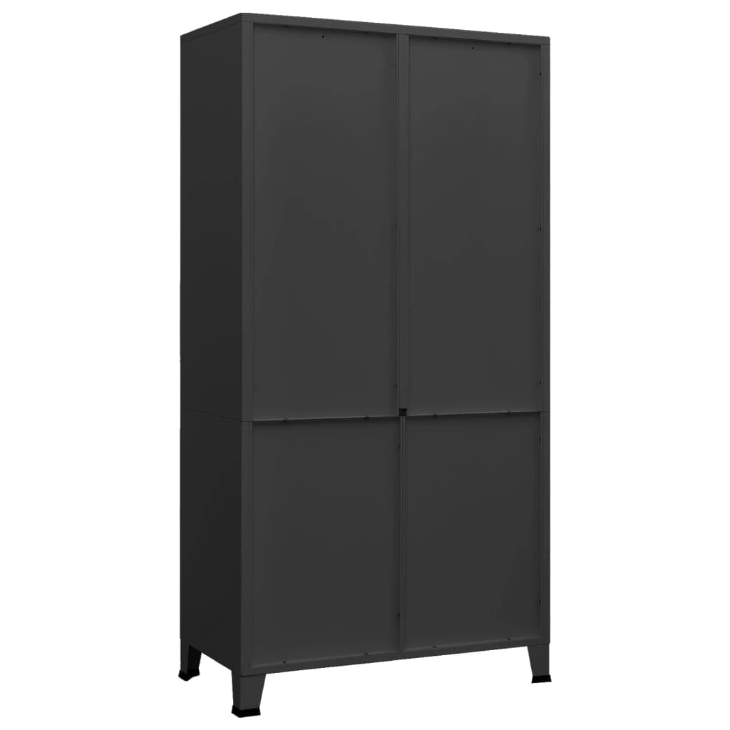 Industriell garderobe svart 90x50x180 cm metall
