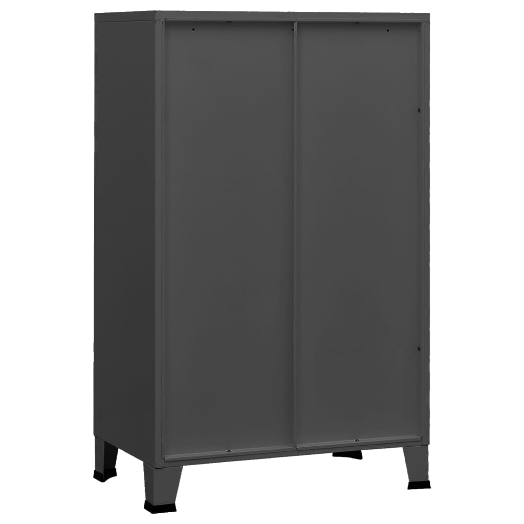 Industriell oppbevaringskiste antrasitt 70x40x115 cm metall