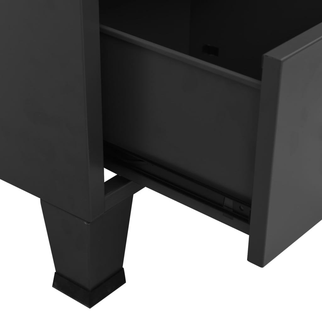Industriell oppbevaringskiste antrasitt 70x40x115 cm metall