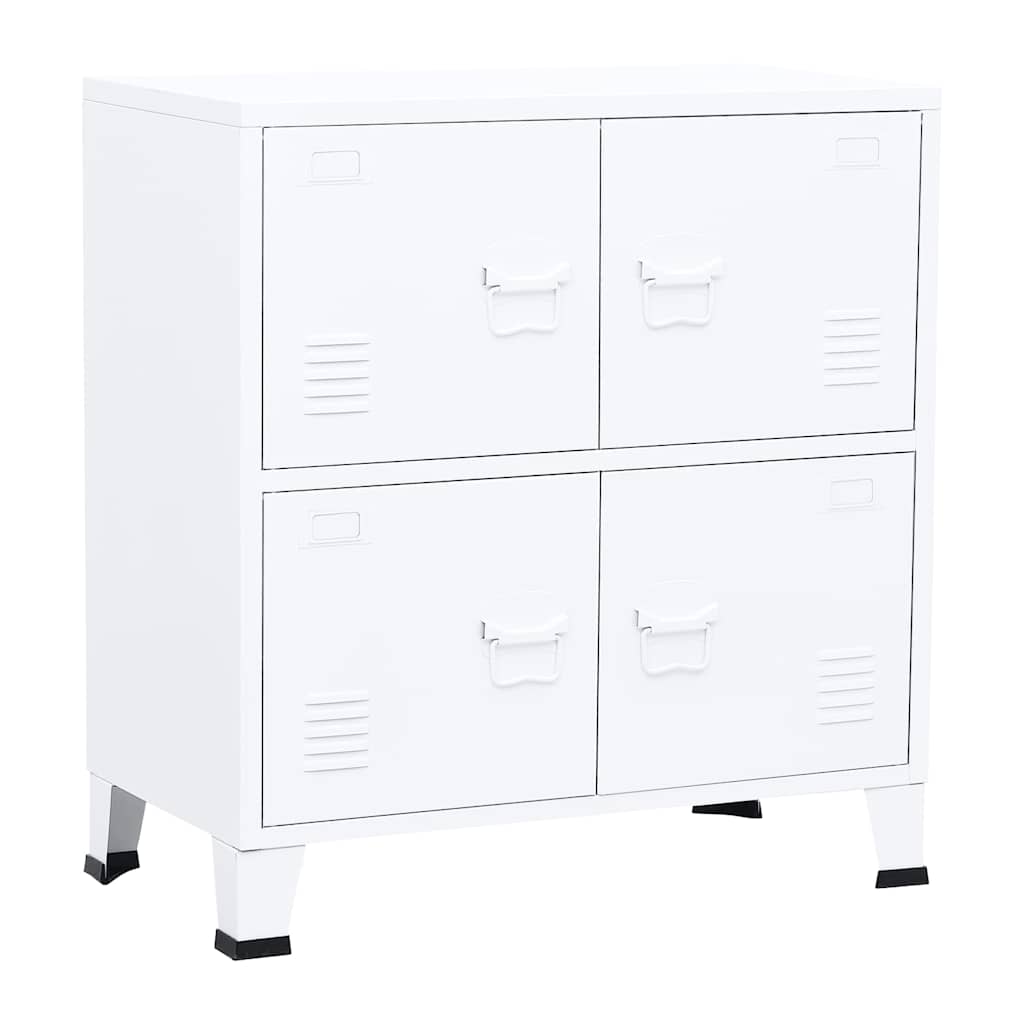 Industriell oppbevaringskiste hvit 75x40x80 cm stål vidaXL