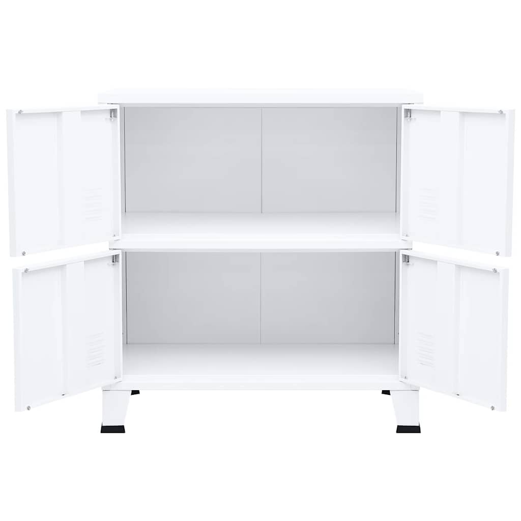 Industriell oppbevaringskiste hvit 75x40x80 cm stål vidaXL