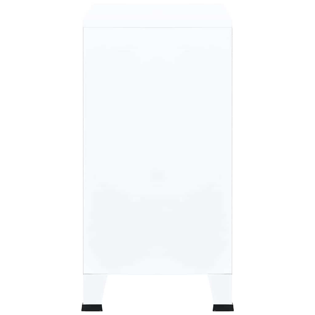 Industriell oppbevaringskiste hvit 75x40x80 cm stål vidaXL