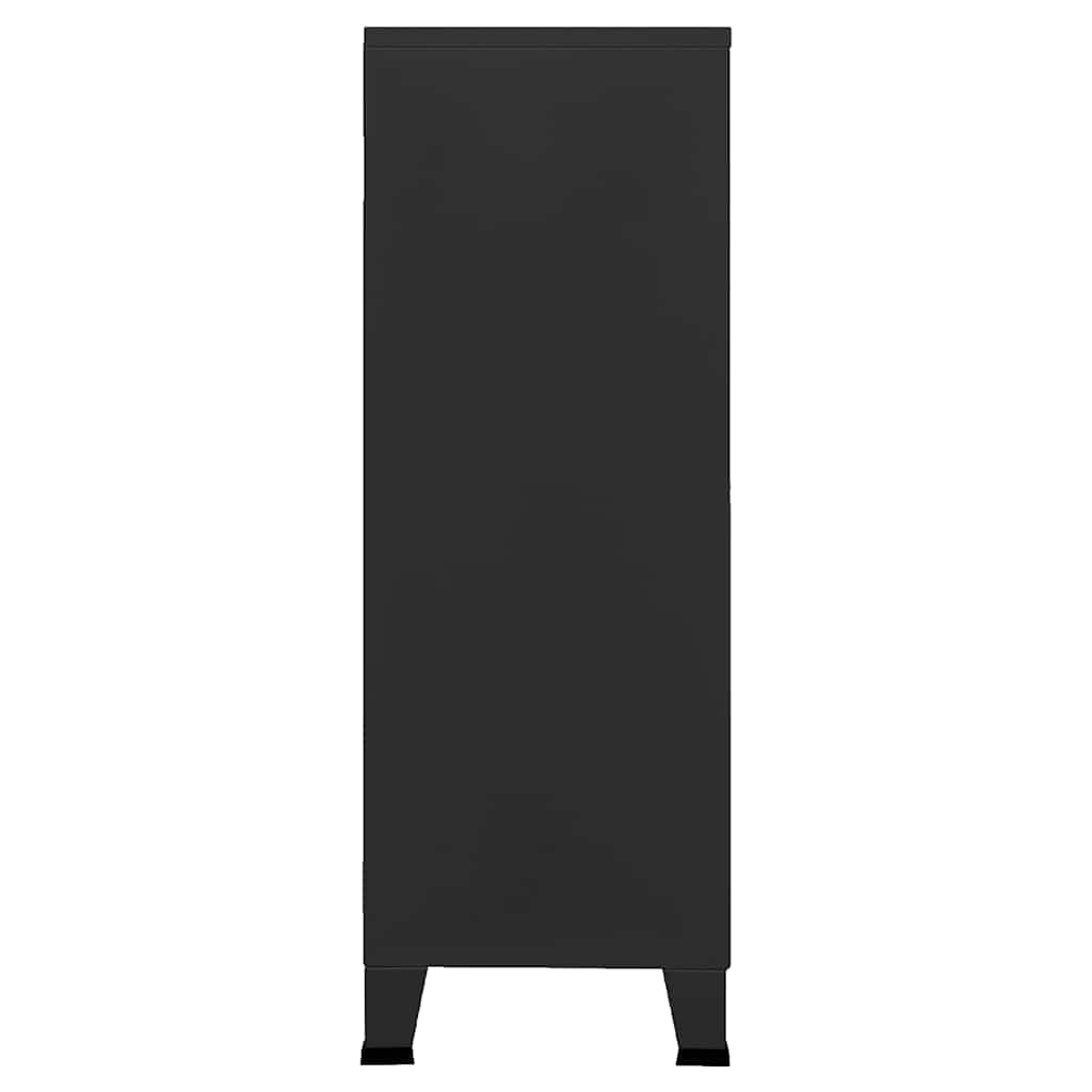 Industriell oppbevaringskiste svart 75x40x115 cm metall