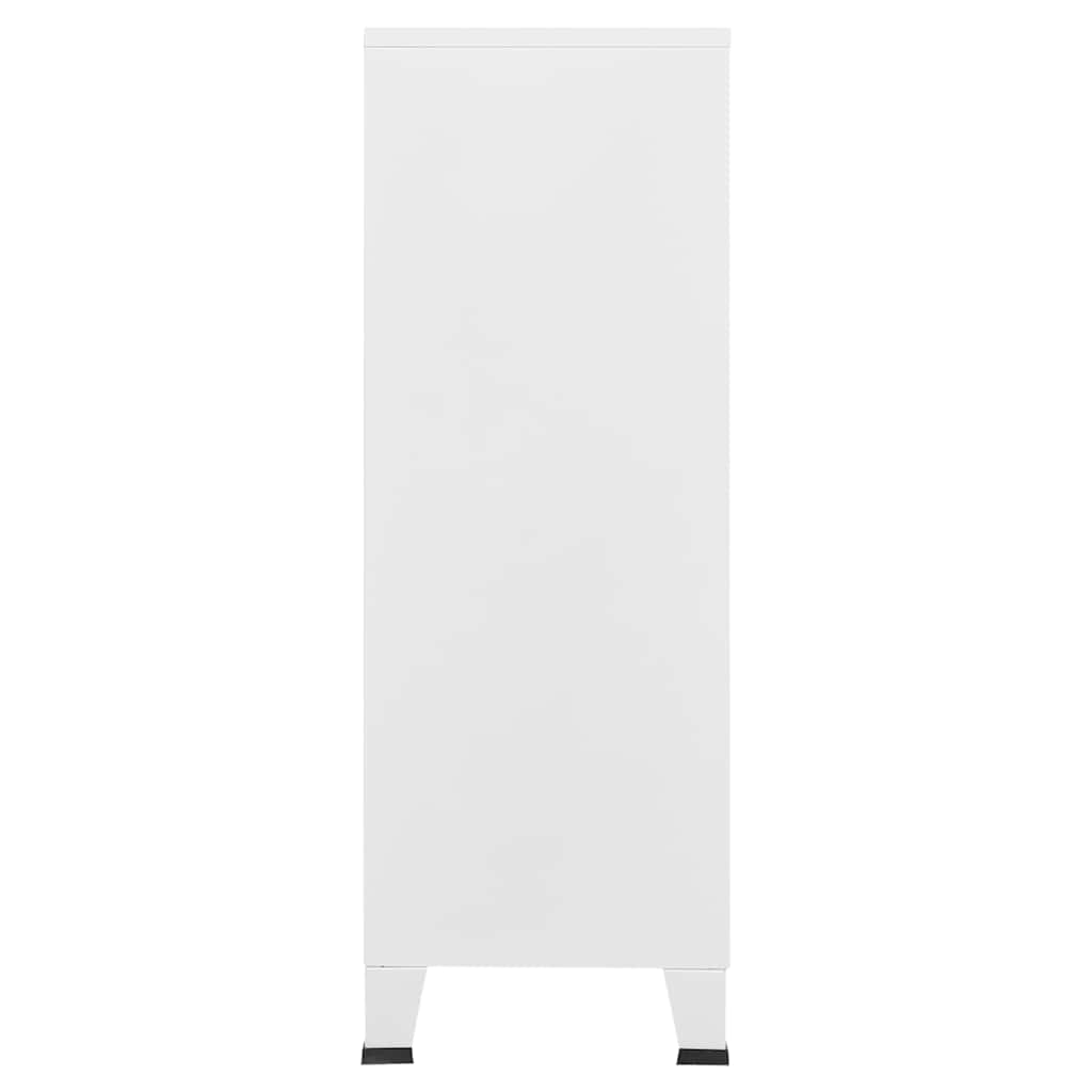 Industriell oppbevaringskiste hvit 75x40x115 cm metall
