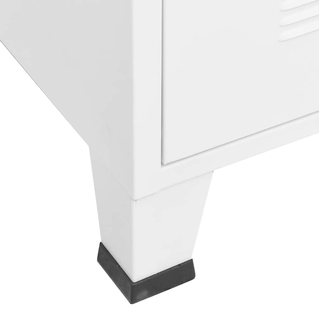 Industriell oppbevaringskiste hvit 75x40x115 cm metall