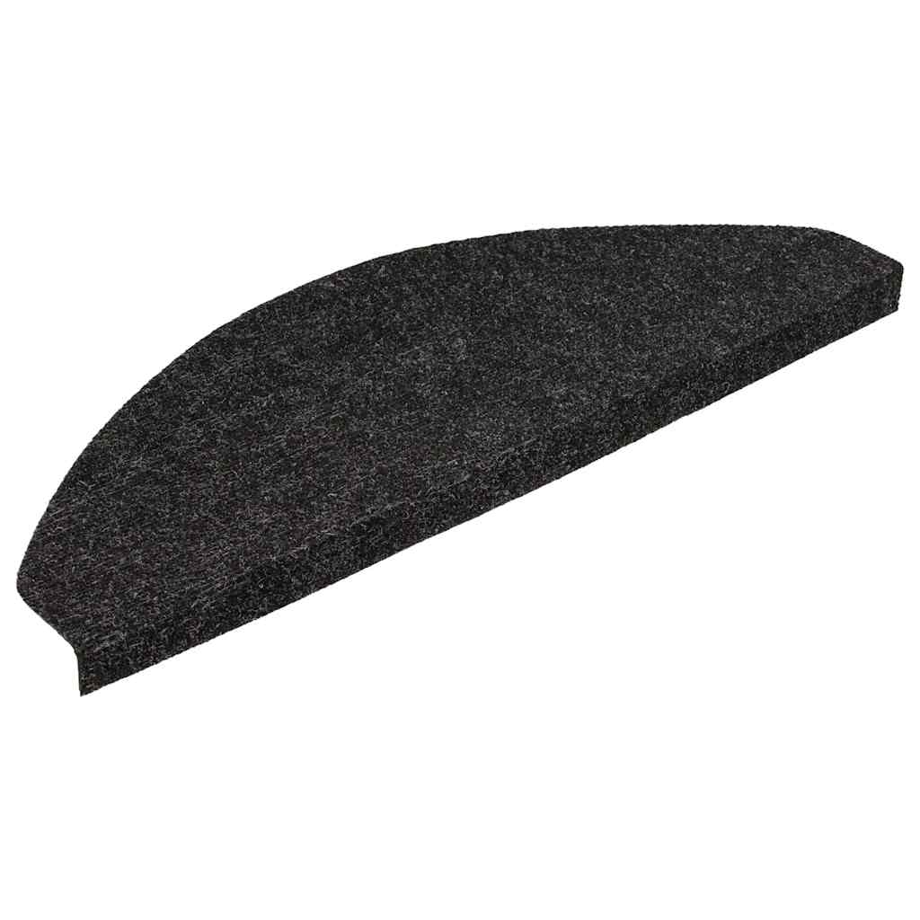 Selvklebende trappematter 15 stk 56x17x3 cm svart