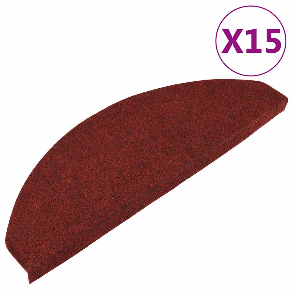 Selvklebende trappematter 15 stk 65x22,5x3,5 cm rød