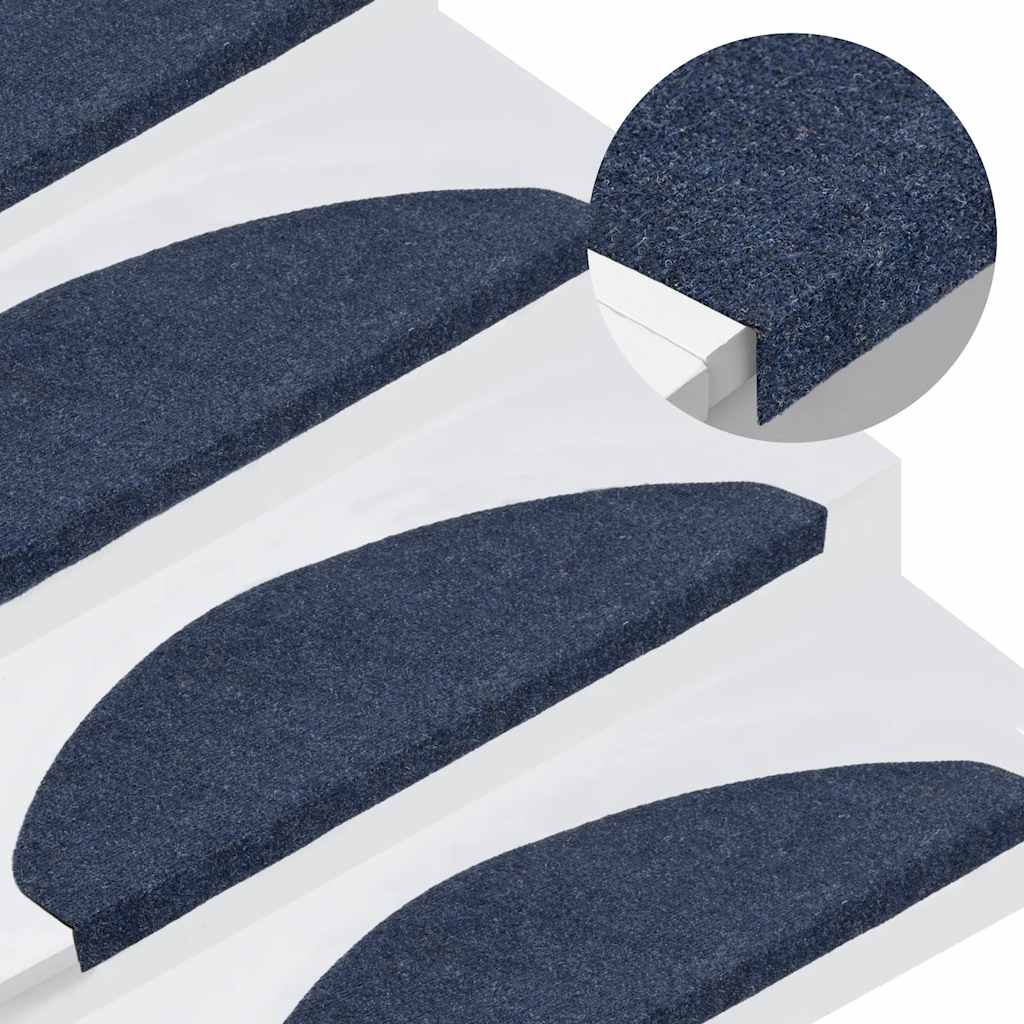 Selvklebende trappematter 15 stk 65x22,5x3,5 cm blå