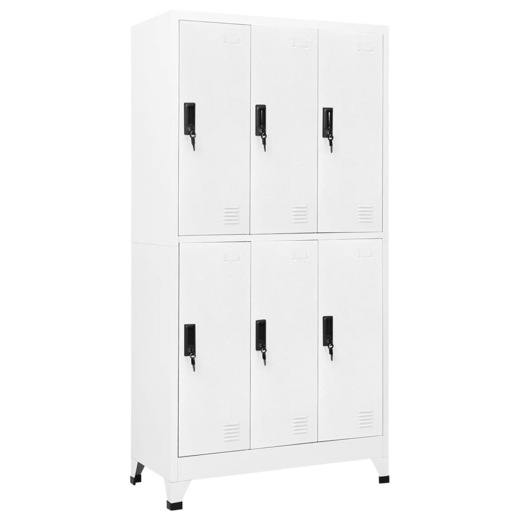 Oppbevaringsskap hvit 90x45x180 cm stål