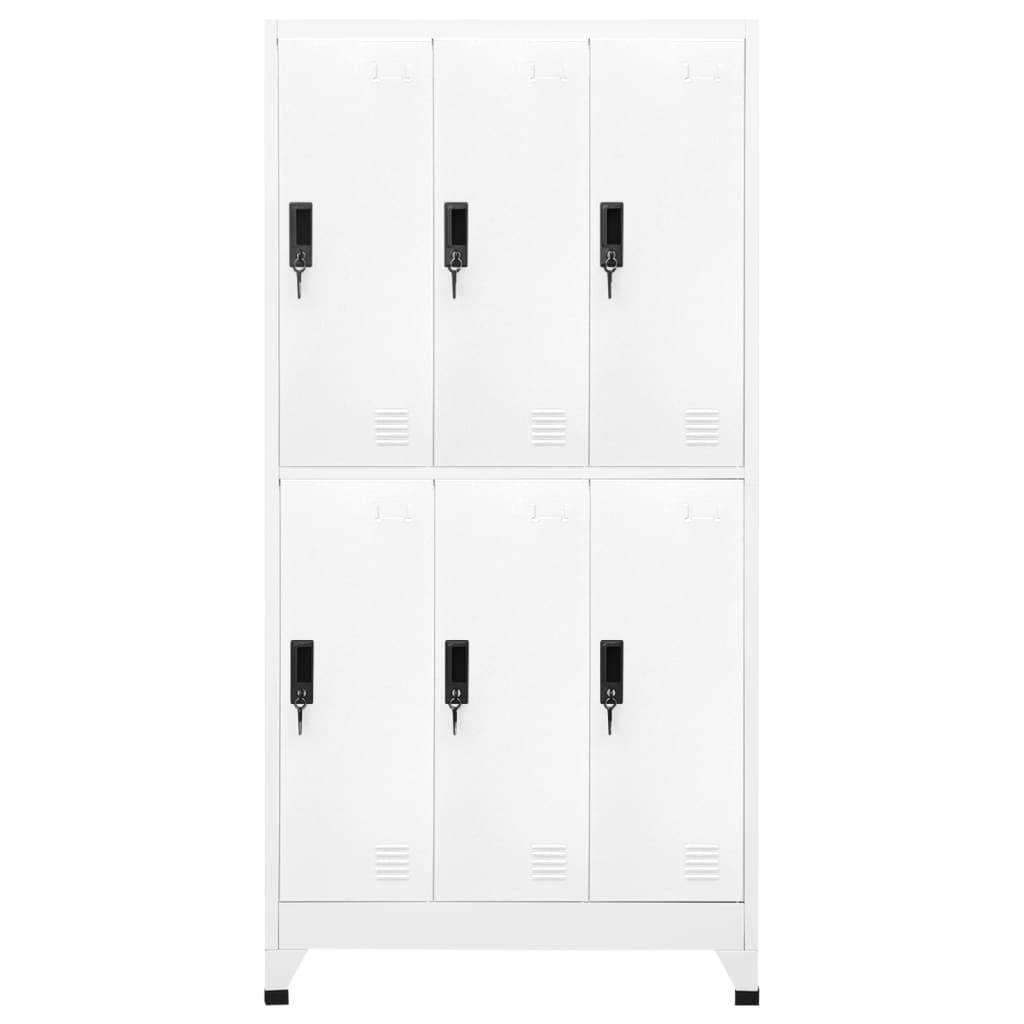 Oppbevaringsskap hvit 90x45x180 cm stål