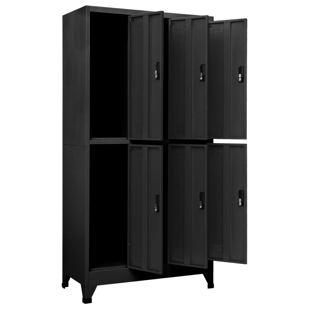 Oppbevaringsskap antrasitt 90x45x180 cm stål
