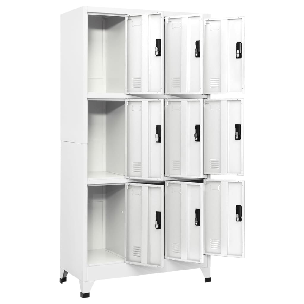 Oppbevaringsskap hvit 90x45x180 cm stål