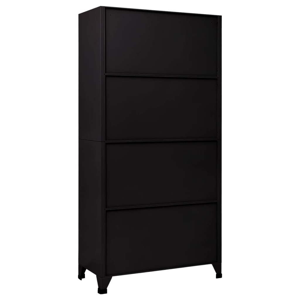 Oppbevaringsskap svart 90x45x180 cm stål