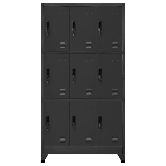 Oppbevaringsskap antrasitt 90x45x180 cm stål