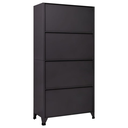 Oppbevaringsskap antrasitt 90x45x180 cm stål