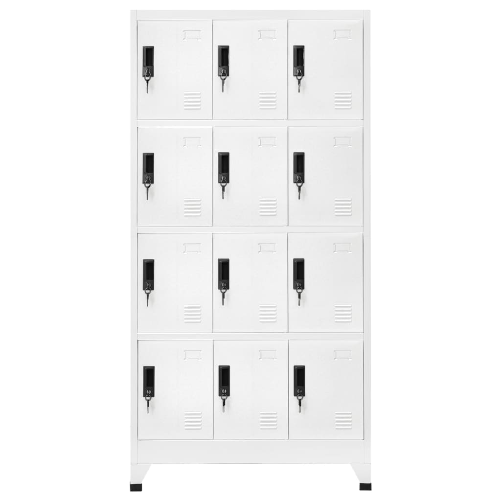 Oppbevaringsskap hvit 90x45x180 cm stål