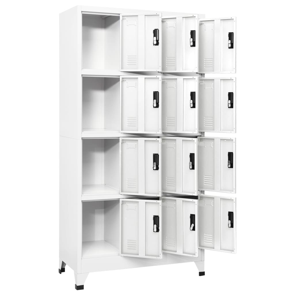 Oppbevaringsskap hvit 90x45x180 cm stål