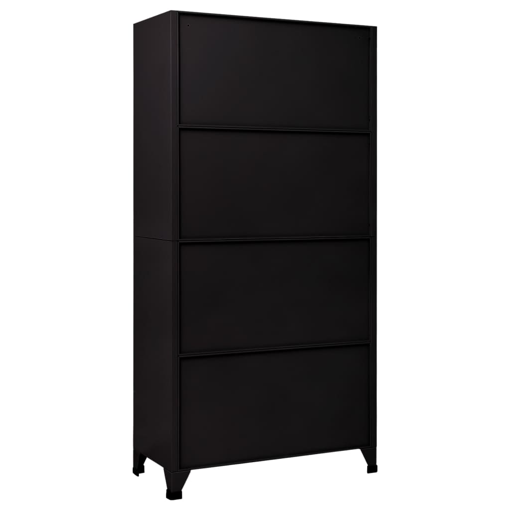 Oppbevaringsskap svart 90x45x180 cm stål