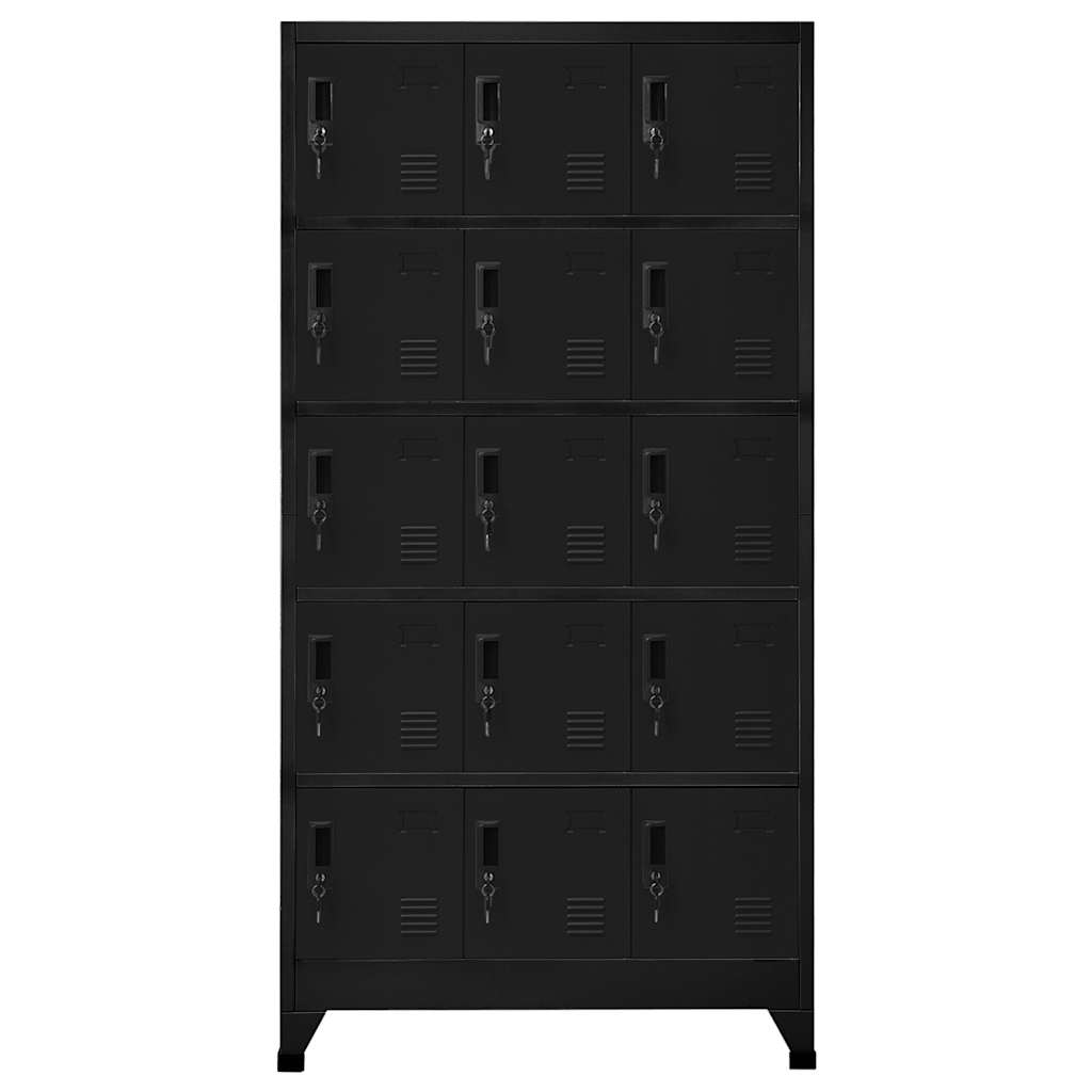 Oppbevaringsskap svart 90x40x180 cm stål