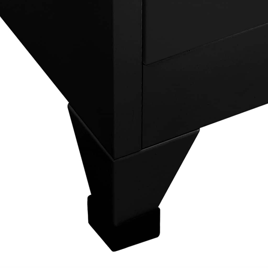 Oppbevaringsskap svart 90x40x180 cm stål