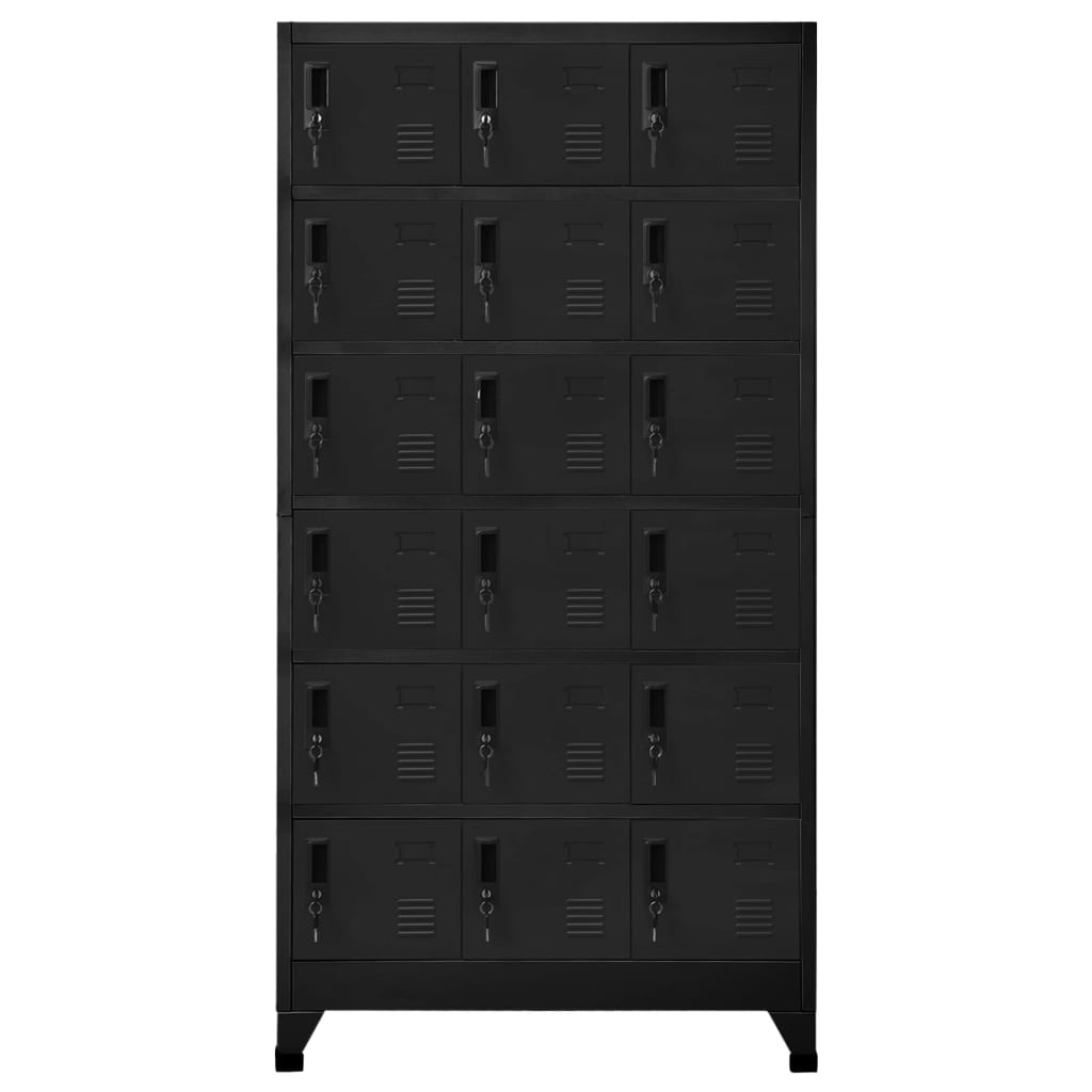 Oppbevaringsskap svart 90x40x180 cm stål