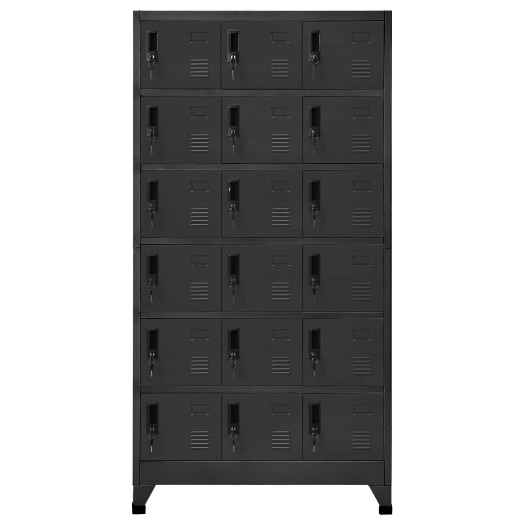 Oppbevaringsskap antrasitt 90x40x180 cm stål