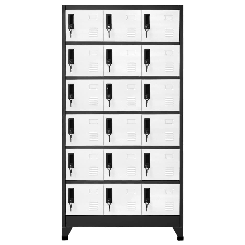 Oppbevaringsskap antrasitt og hvit 90x40x180 cm stål