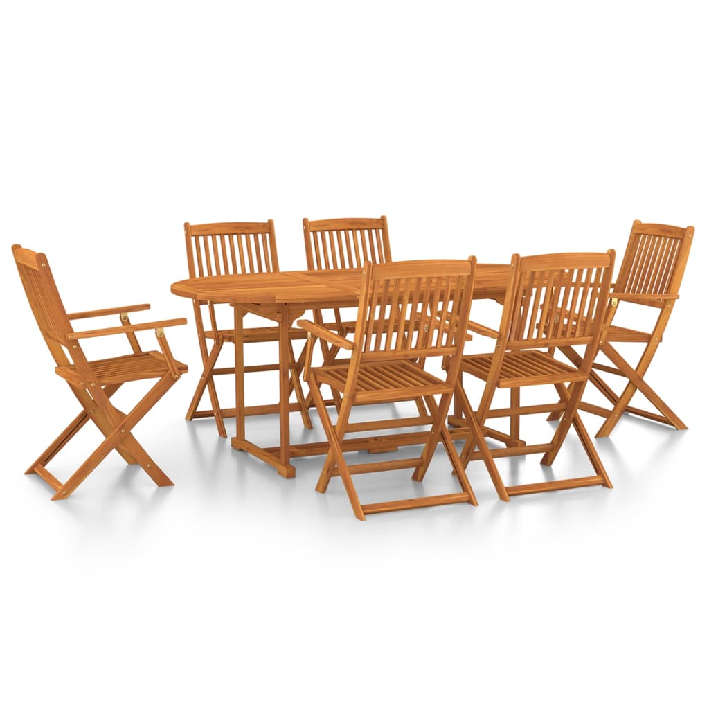 Hagespisegruppe 7 deler 180x90x75 cm heltre akasie