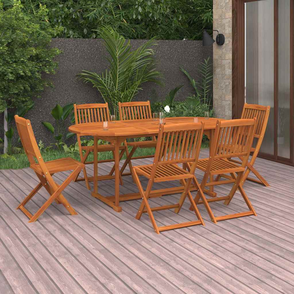 Hagespisegruppe 7 deler 180x90x75 cm heltre akasie