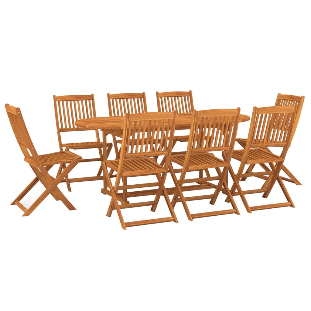 Hagespisegruppe 9 deler 180x90x75 cm heltre akasie