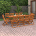 Hagespisegruppe 11 deler 220x90x75 cm heltre akasie