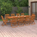 Hagespisegruppe 11 deler 280x90x75 cm heltre akasie