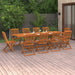 Hagespisegruppe 11 deler 280x90x75 cm heltre akasie