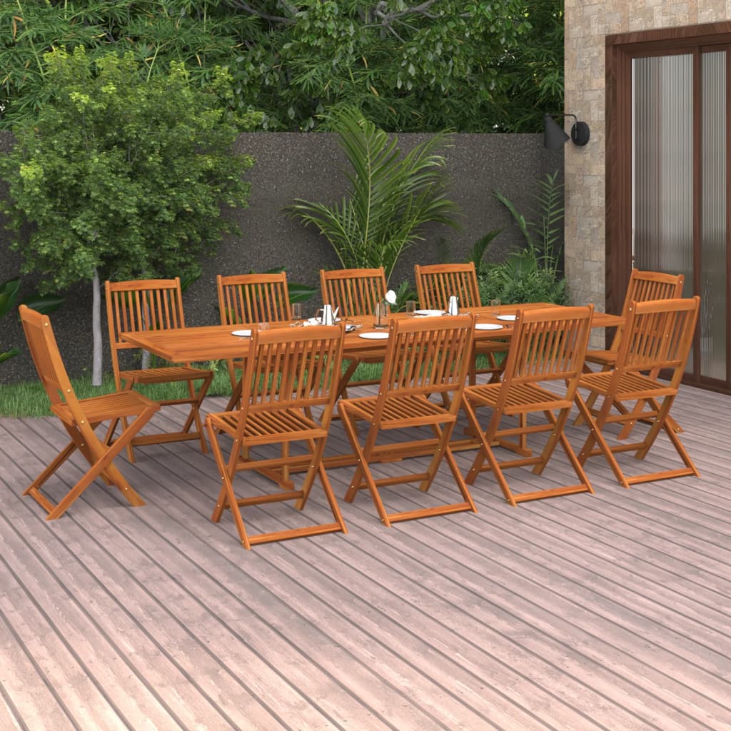 Hagespisegruppe 11 deler 280x90x75 cm heltre akasie