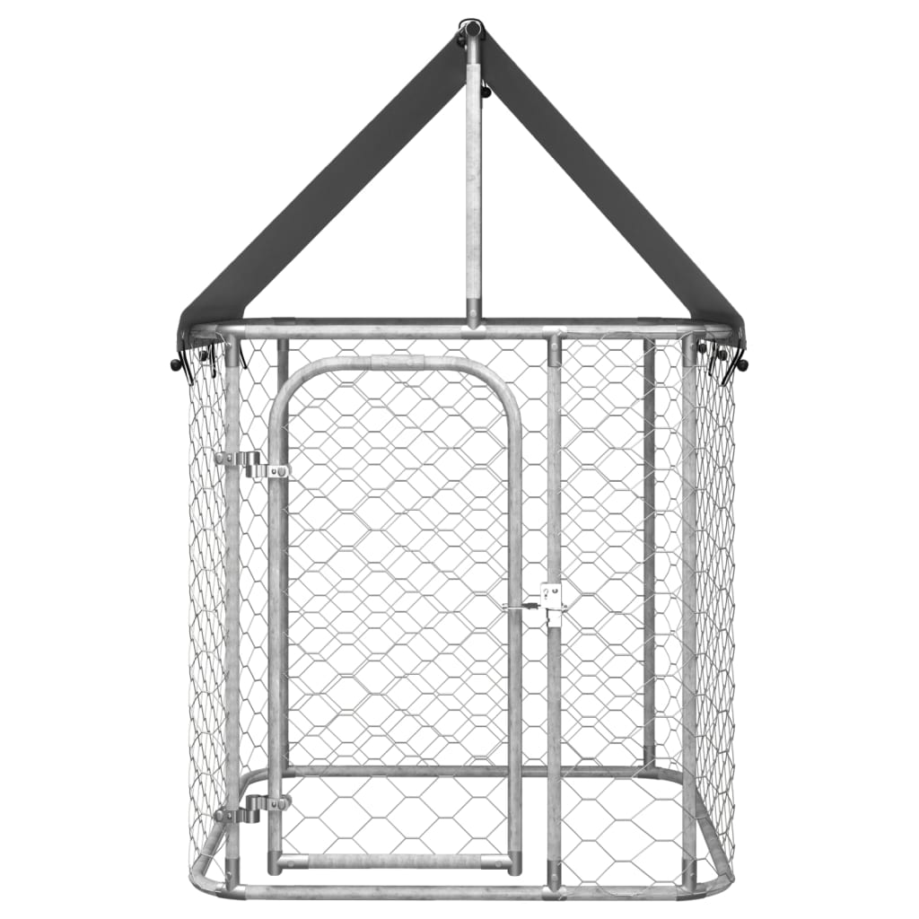 Utendørs hundegård med tak 100x100x150 cm