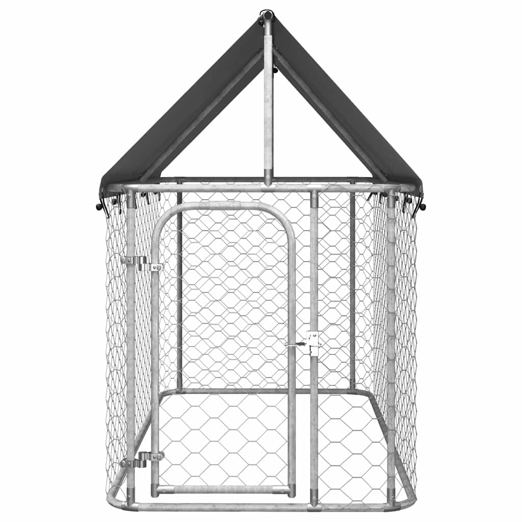 Utendørs hundegård med tak 200x100x150 cm