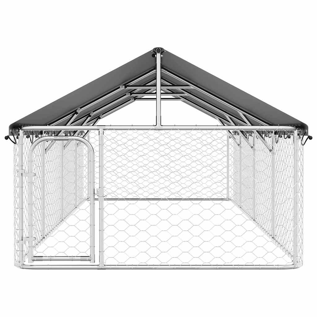 Utendørs hundegård med tak 600x200x150 cm