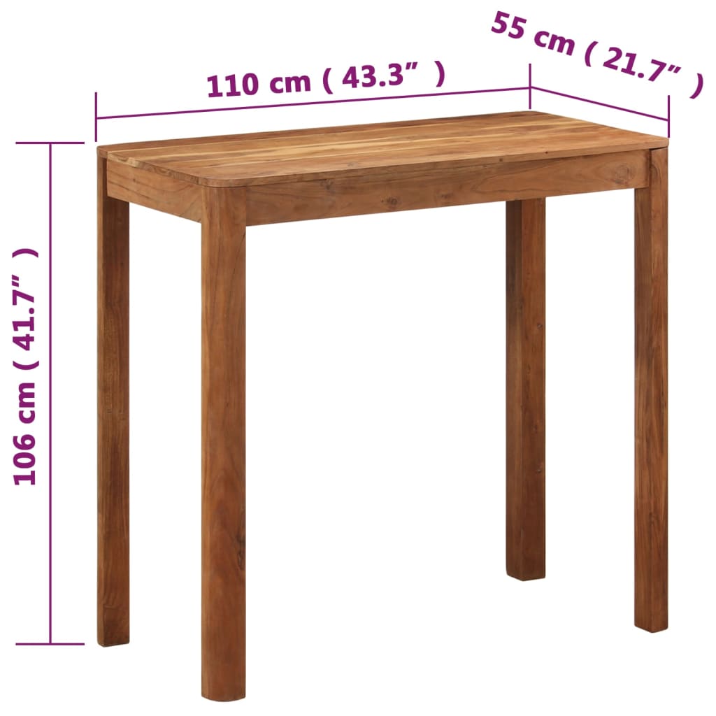 Barbord heltre akasie med honningfinish 110x55x106 cm