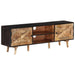 TV-benk 140x30x46 cm grovt mangotre og heltre akasie
