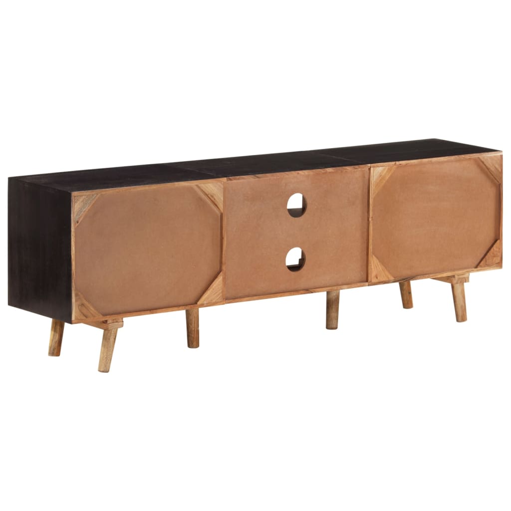 TV-benk 140x30x46 cm grovt mangotre og heltre akasie
