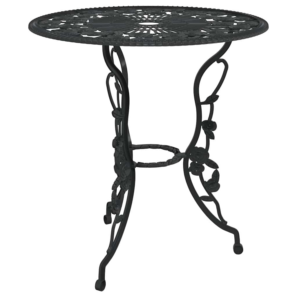 Bistrosett 3 deler støpt aluminium svart vidaXL