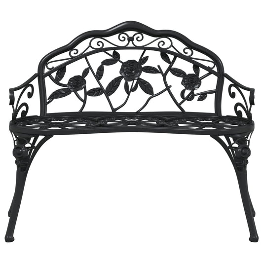 Hagebenk 100 cm støpt aluminium svart vidaXL