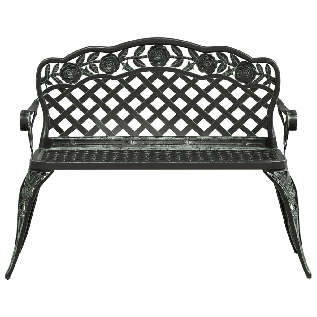 Hagebenk 108 cm støpt aluminium grønn