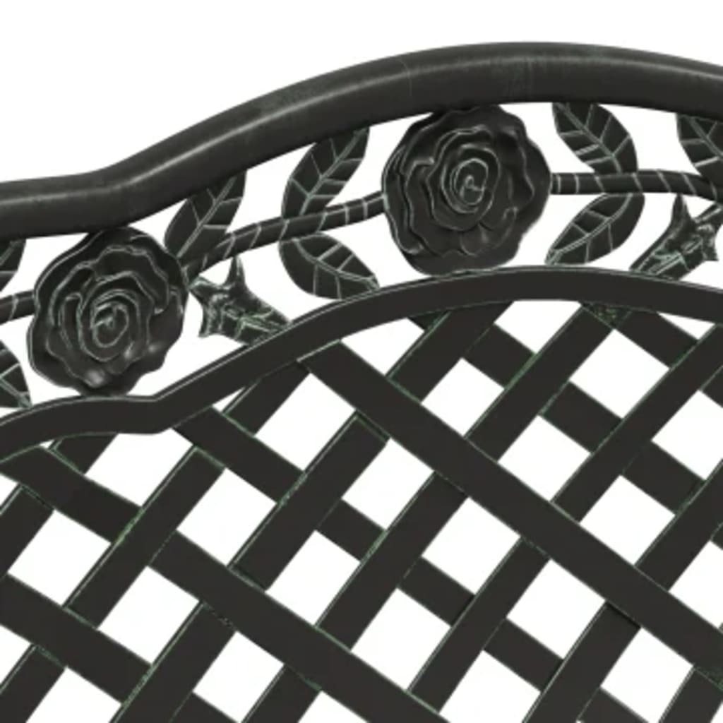 Hagebenk 108 cm støpt aluminium grønn
